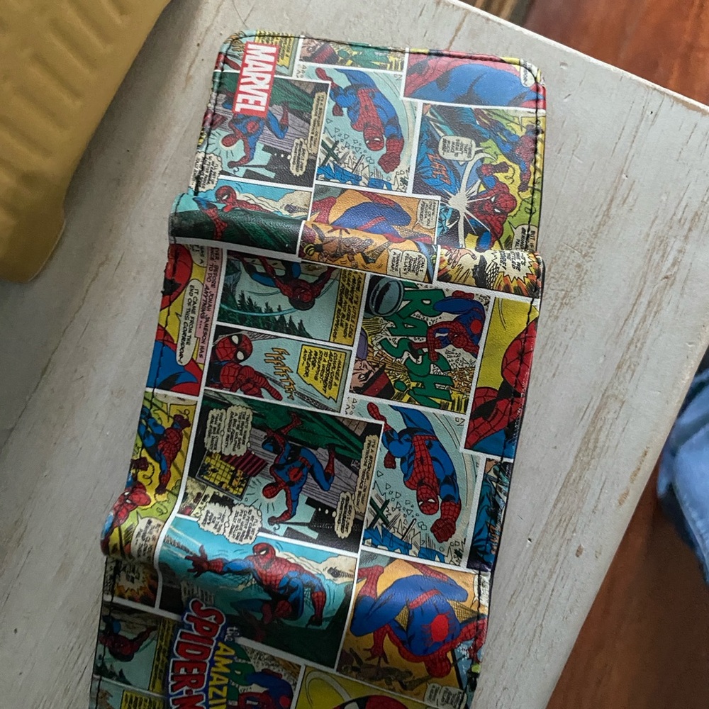 Marvel Comic Book Style Kids Wallet - Red, Blue, Yellow